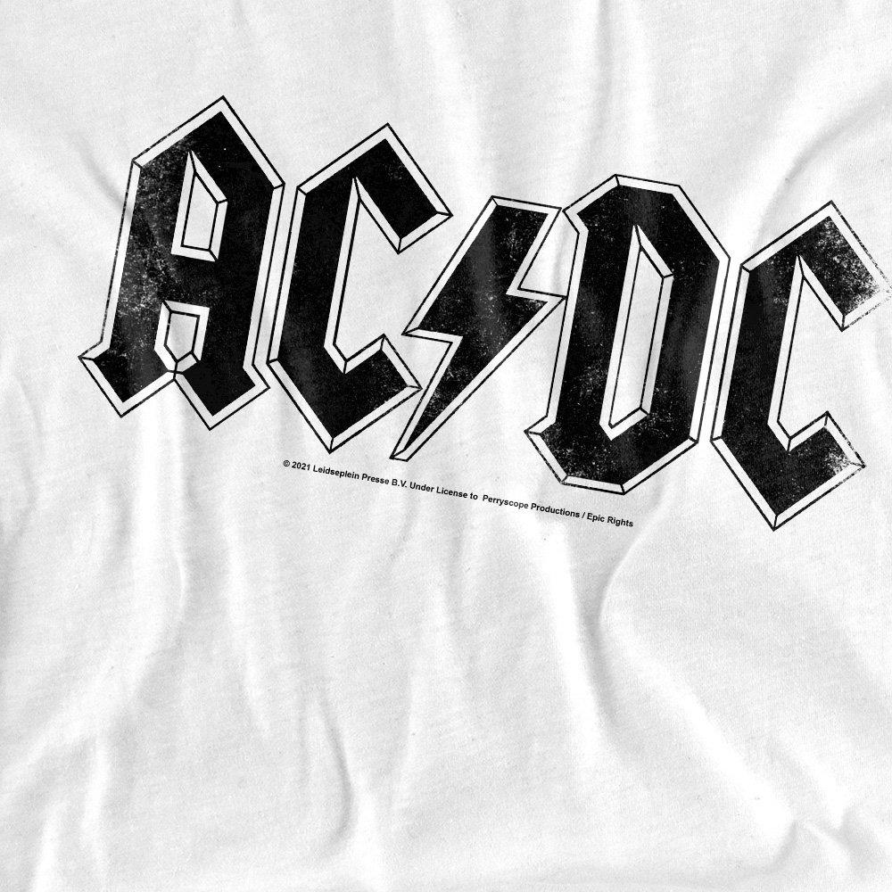 White - ACDC - AC DC Logo Raglan Unisex T Shirt White - 2