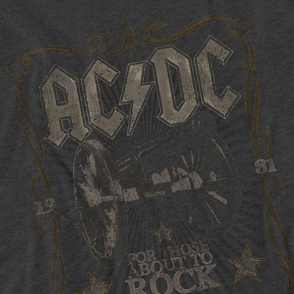 Charcoal - ACDC - AC DC Rock Label T-Shirt Charcoal - 2