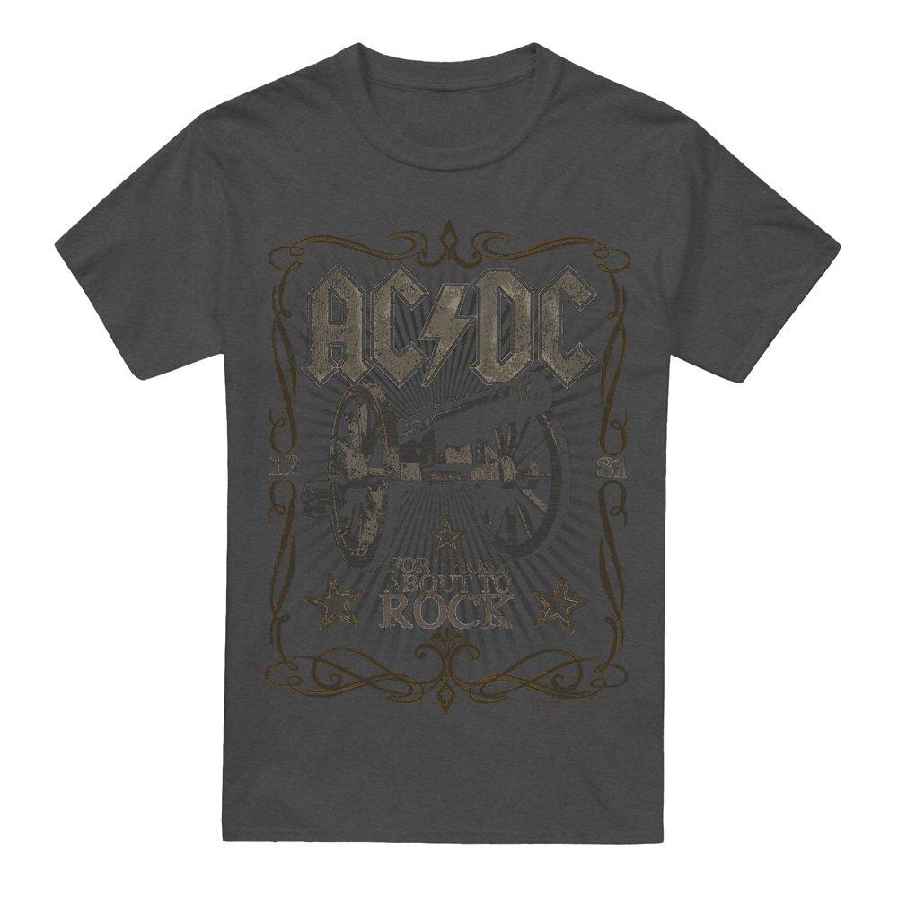 Charcoal - ACDC - AC DC Rock Label T-Shirt Charcoal - 4