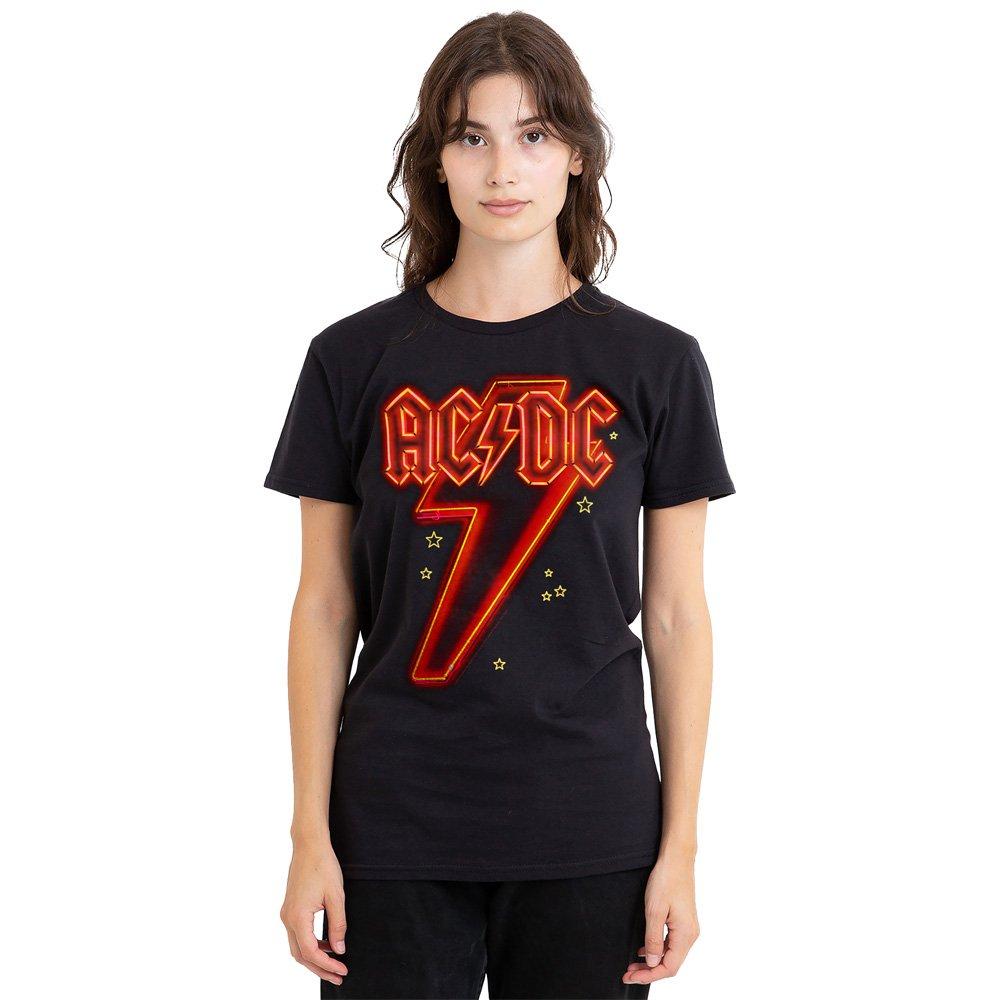 Black - ACDC - AC DC Neon Bolt Ladies T Shirt Black - 1