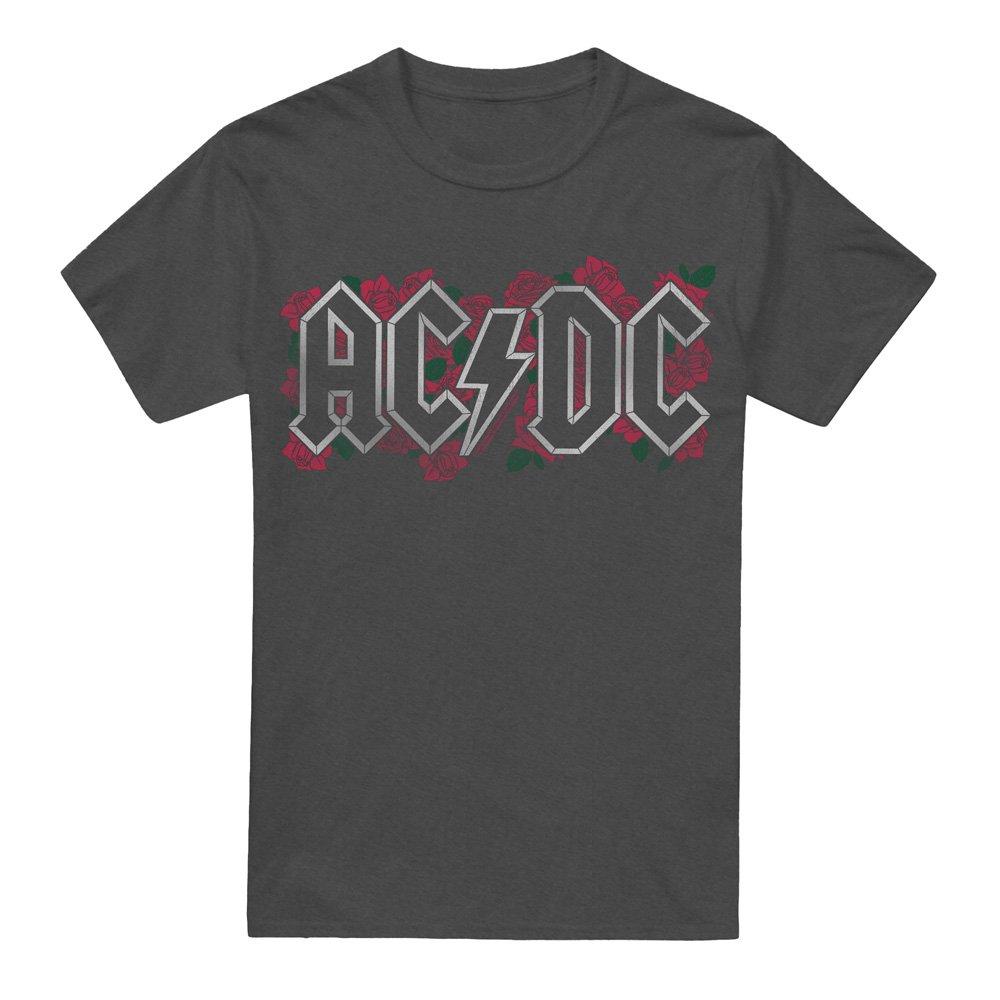 Charcoal - ACDC - AC DC Roses Logo T-Shirt Charcoal - 4