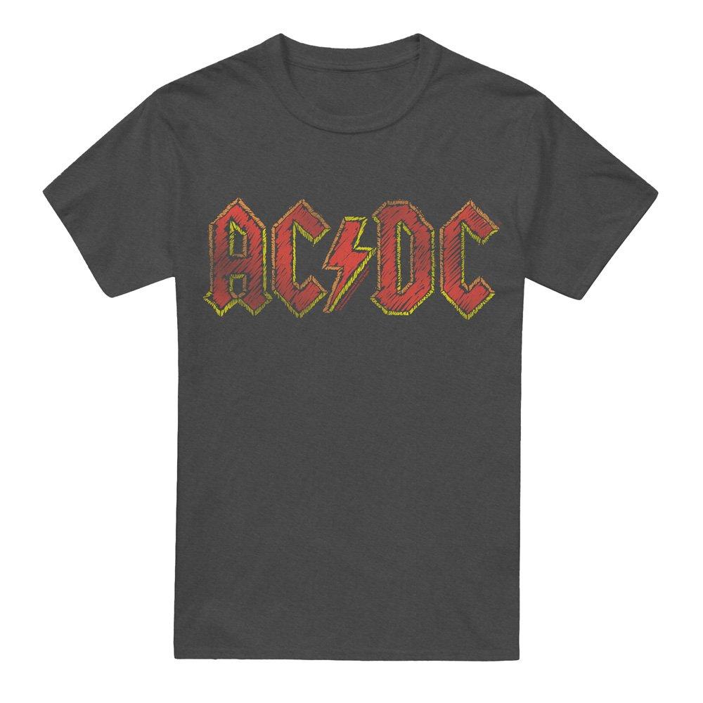 Charcoal - ACDC - AC DC Hand Drawn Logo T-Shirt Charcoal - 4