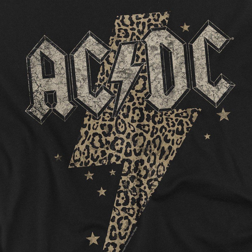 Black - ACDC - ACDC Leopard Bolt Mens Long Sleeve T Shirt Black - 2