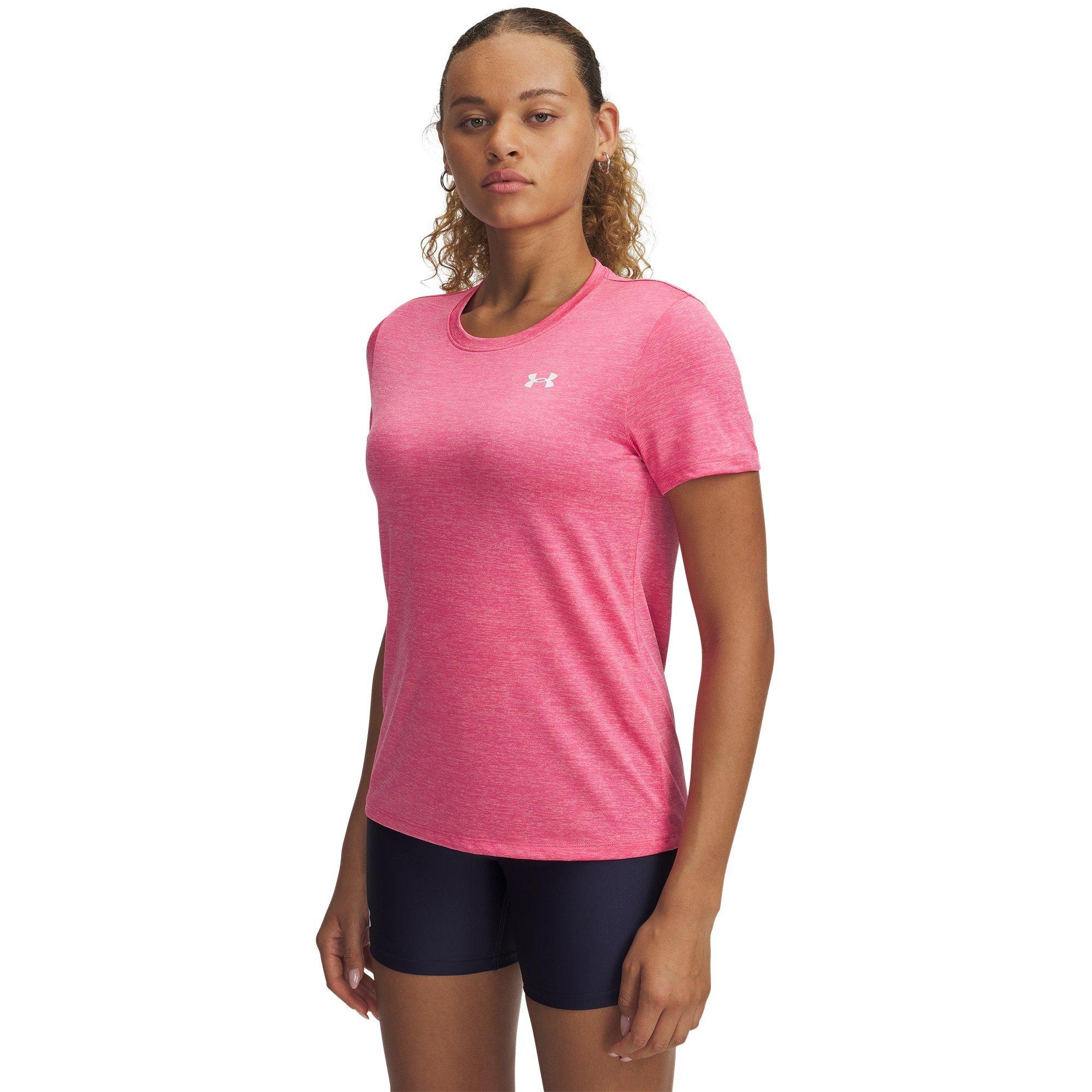 Pink - Under Armour - Tech Twist Short Sleeve Womens - 3