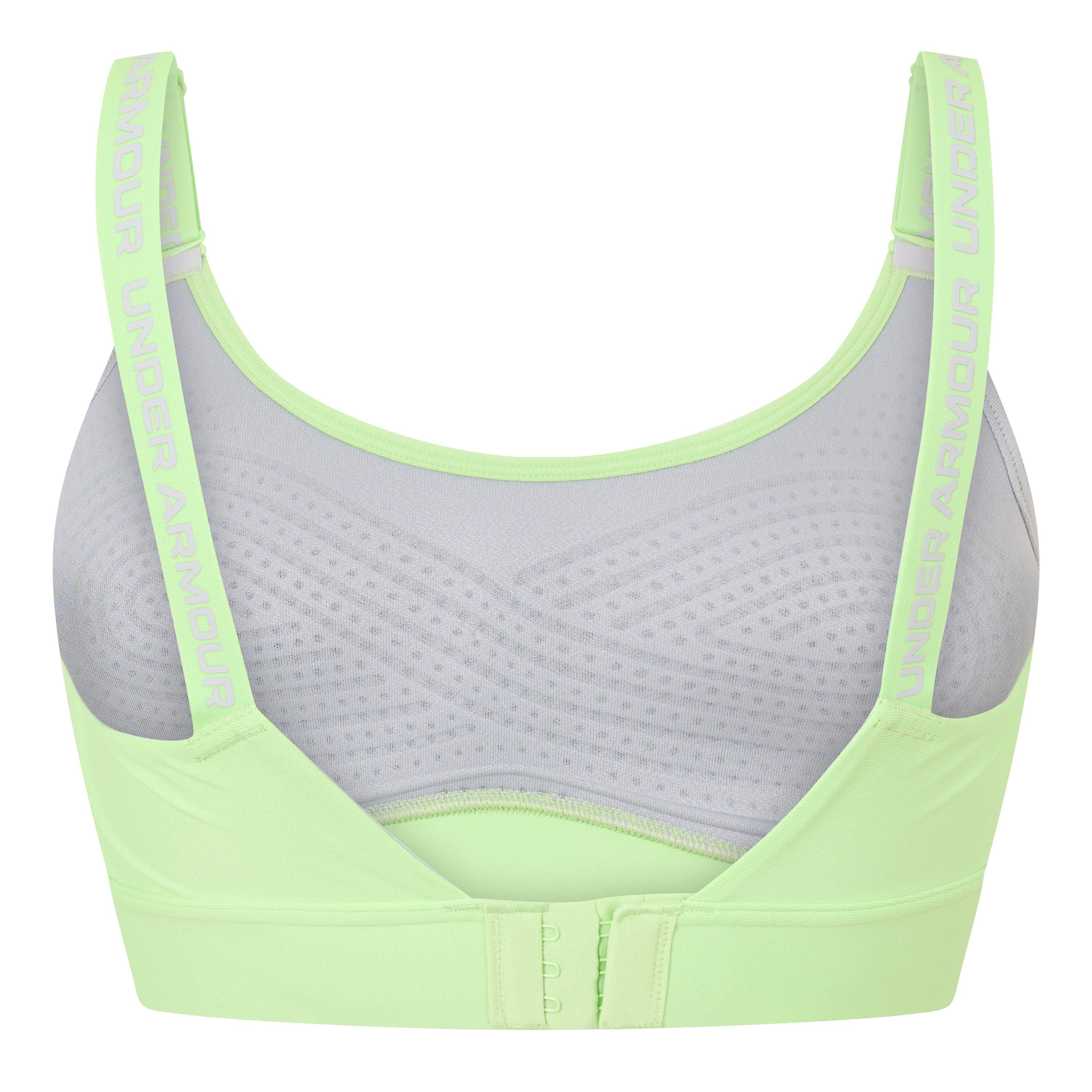 Lime/Mod Gray - Under Armour - Women's Infinity Medium Impact Sports Bra - 2