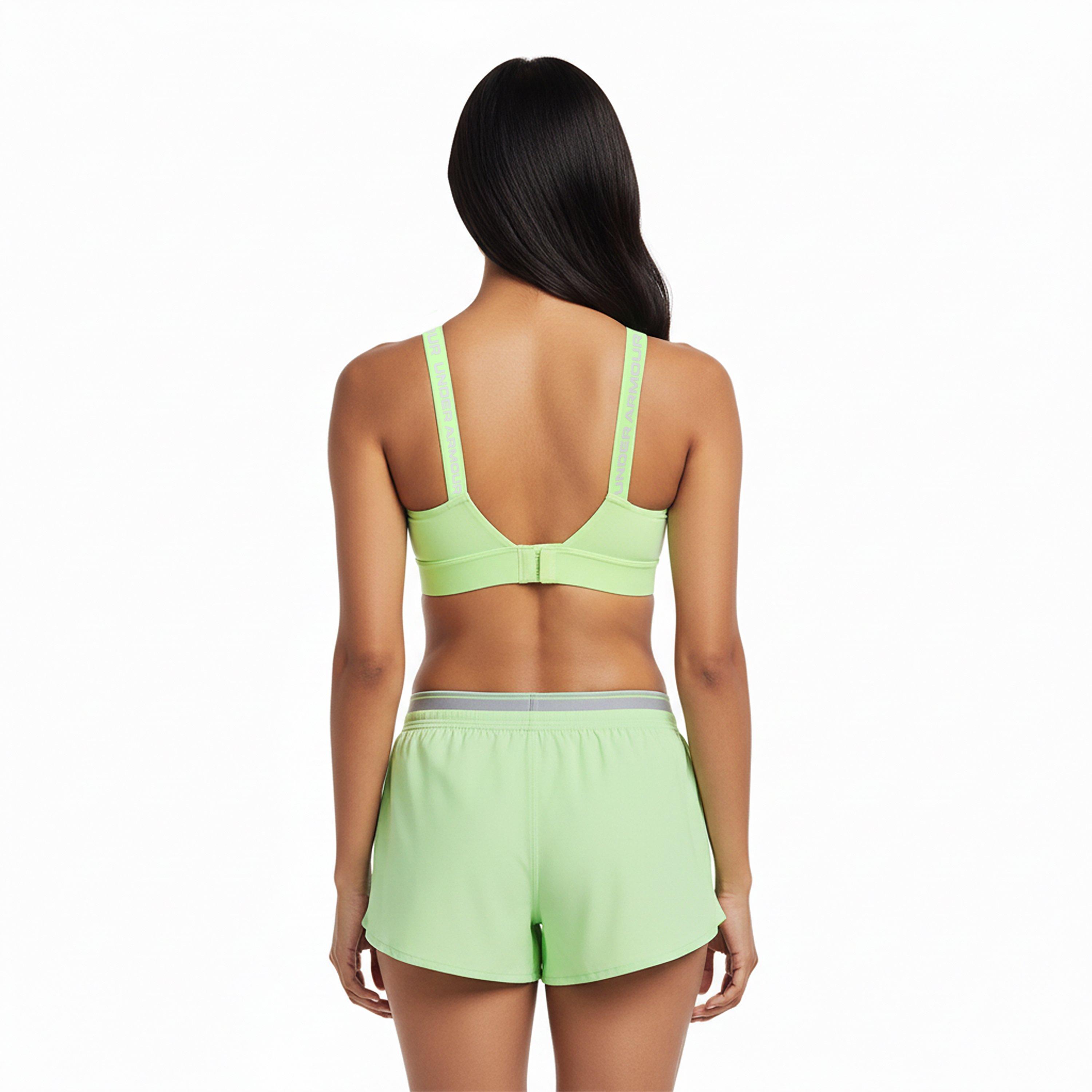 Lime/Mod Gray - Under Armour - Women's Infinity Medium Impact Sports Bra - 4