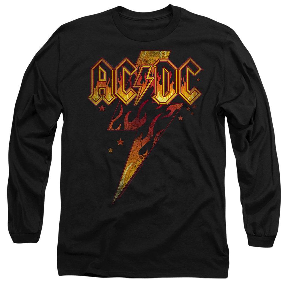 Black - ACDC - ACDC Fire Bolt Mens Long Sleeve T Shirt Black - 1