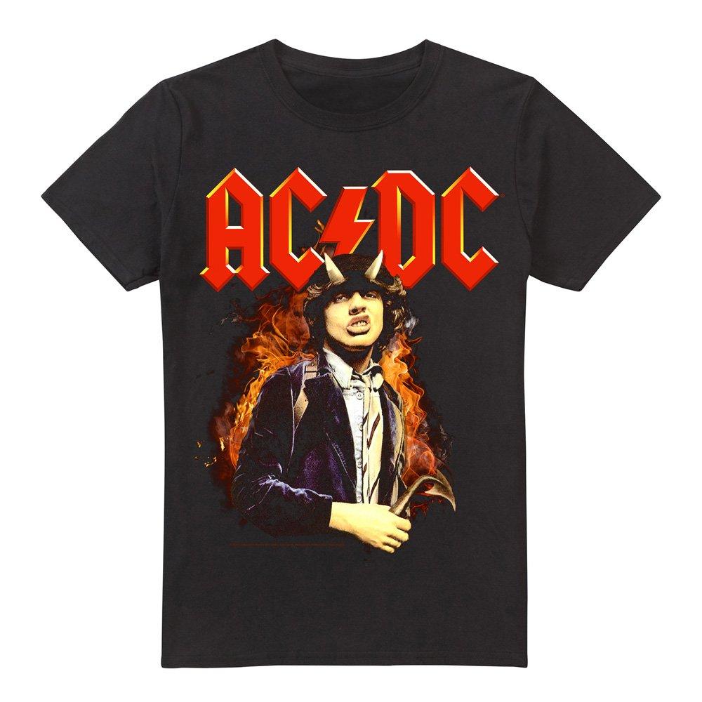 Black - ACDC - AC DC Fire And Horns T-Shirt Black - 4