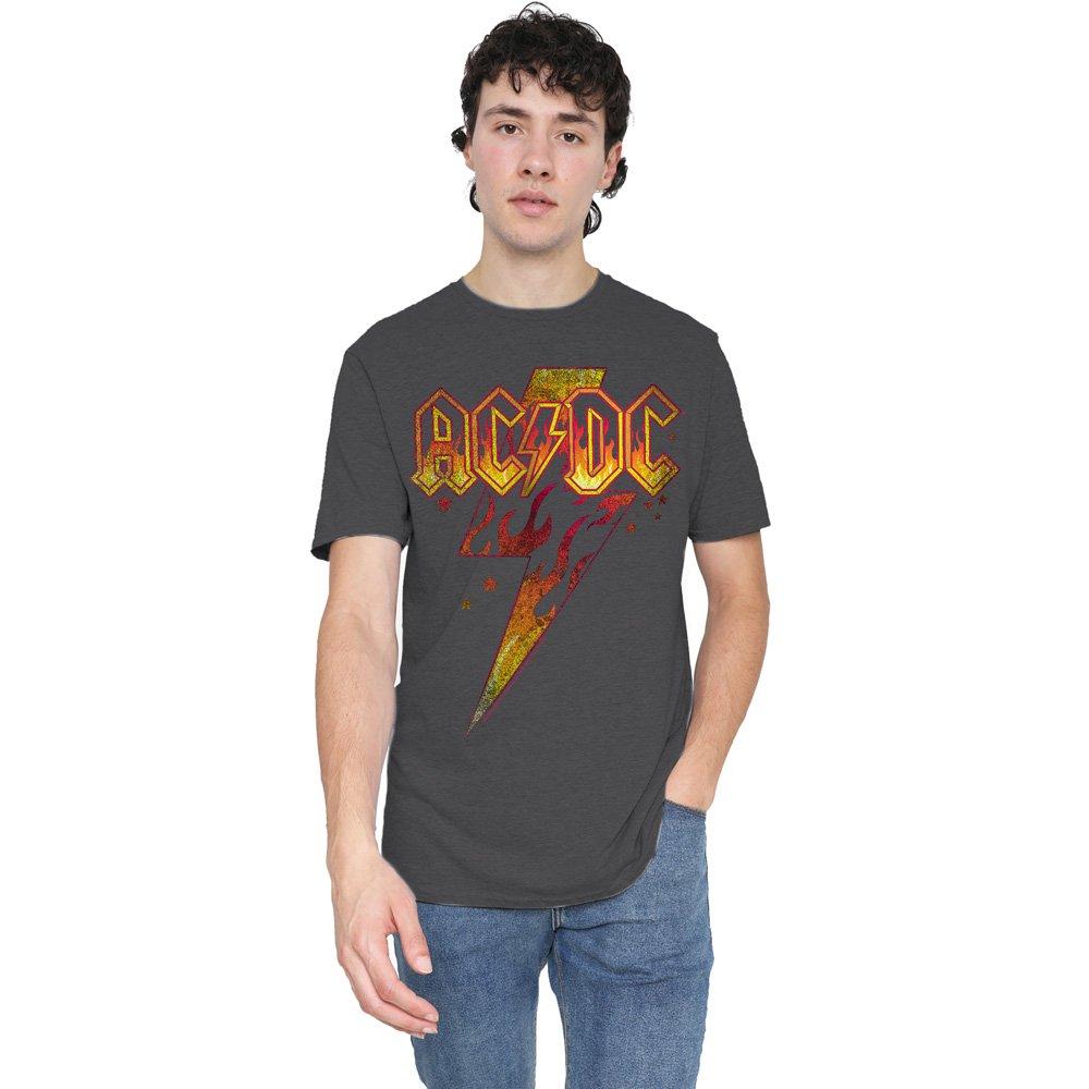 Charcoal - ACDC - AC DC Fire Bolt T-Shirt Charcoal - 1