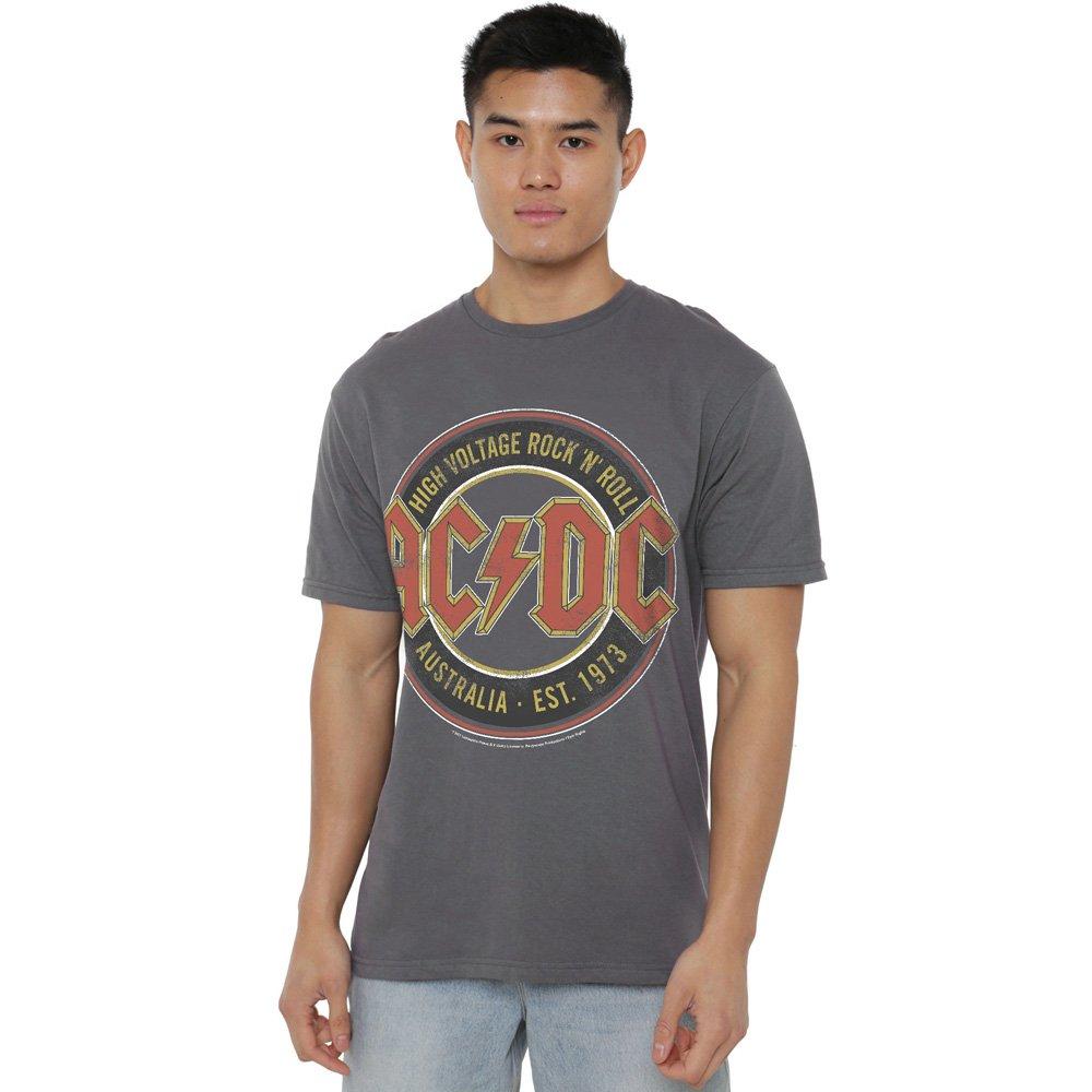 Charcoal - ACDC - AC DC Est. 73 T-Shirt Charcoal - 1