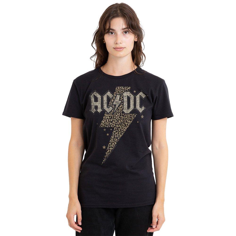 Black - ACDC - AC DC Leopard Bolt Ladies T Shirt Black - 1