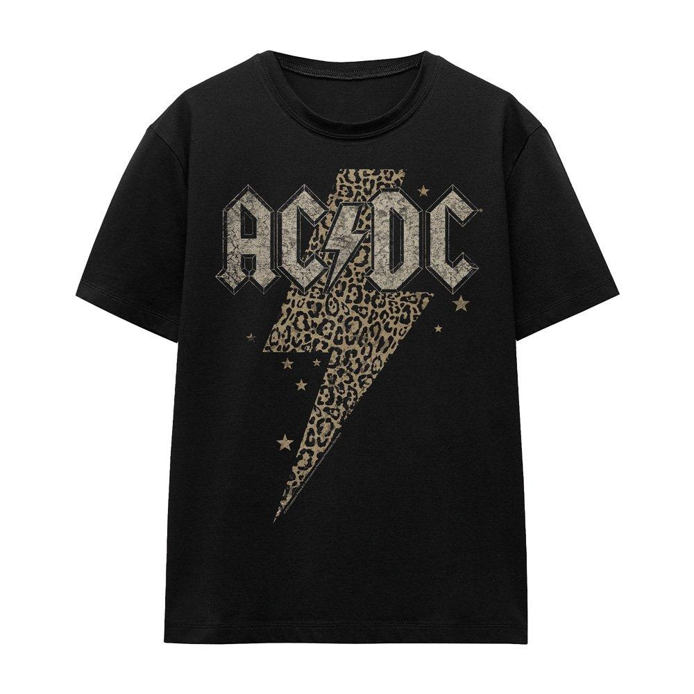 Black - ACDC - AC DC Leopard Bolt Ladies T Shirt Black - 4