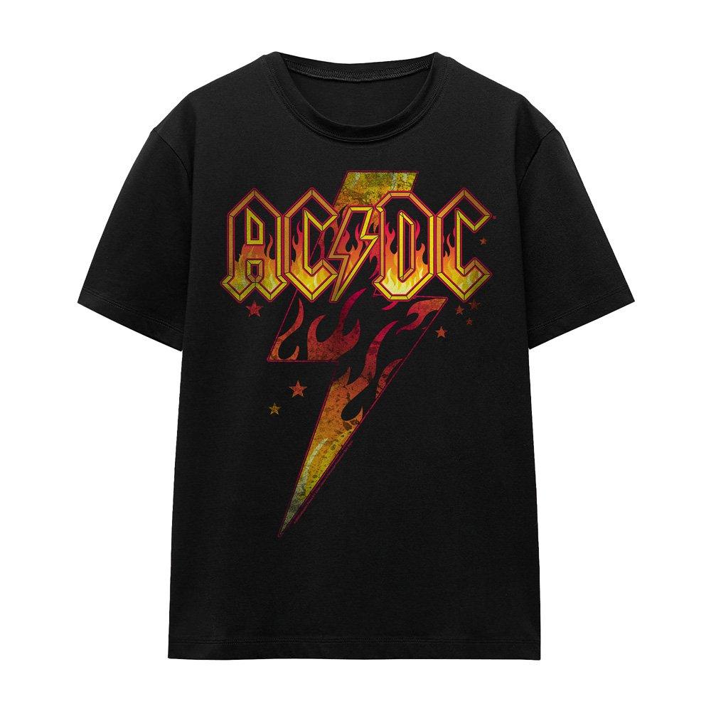 Black - ACDC - AC DC Fire Bolt Ladies T Shirt Black - 4