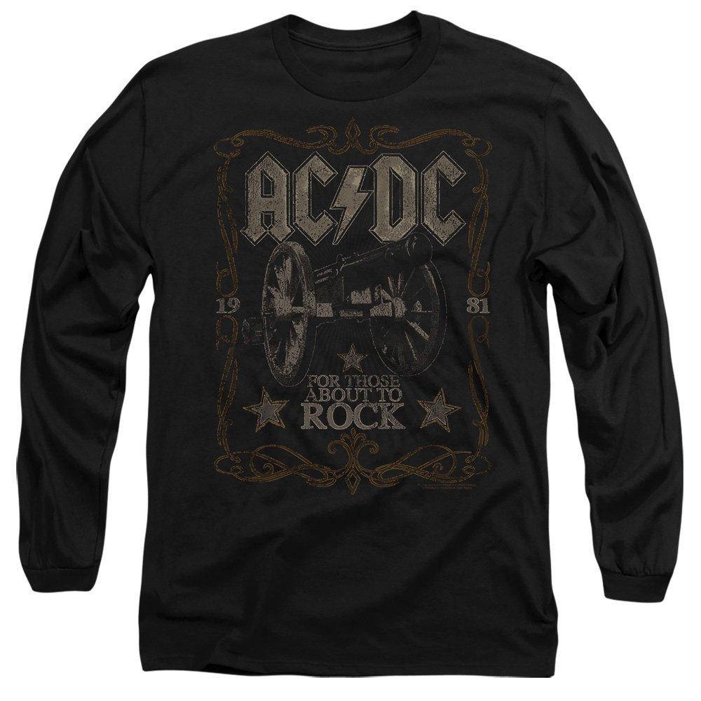 Black - ACDC - ACDC Rock Label Mens Long Sleeve T Shirt Black - 1