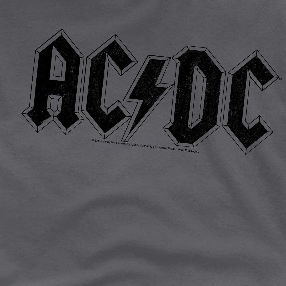 Charcoal - ACDC - AC DC Worn Logo T-Shirt Charcoal - 2