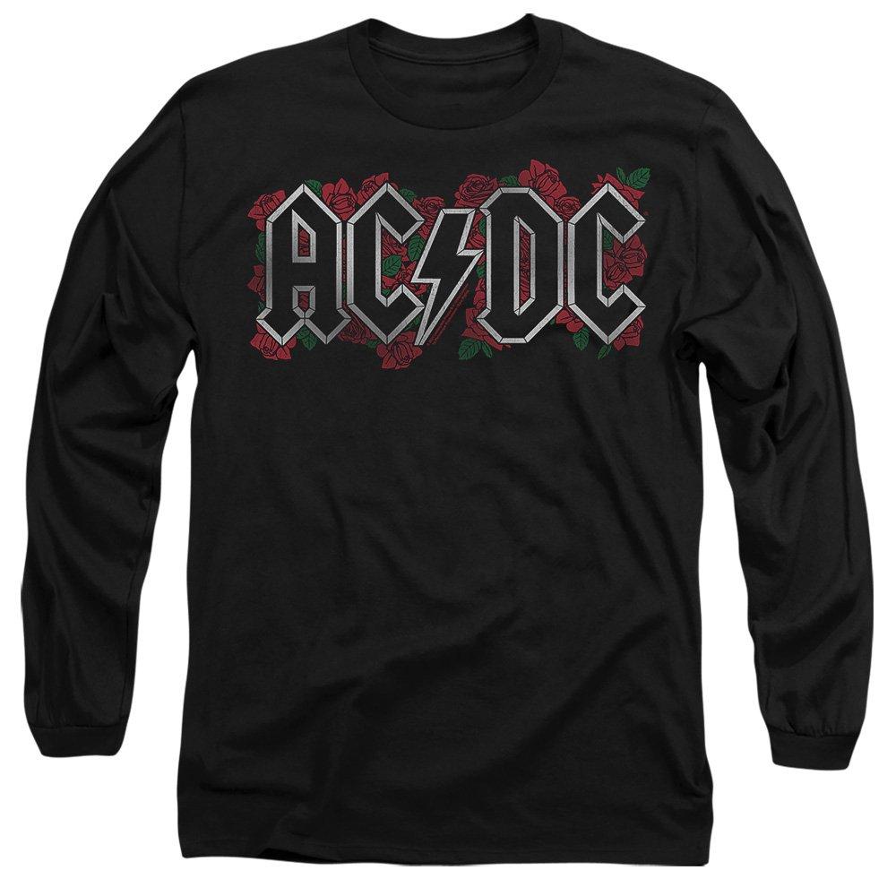 Black - ACDC - ACDC Roses Logo Mens Long Sleeve T Shirt Black - 1