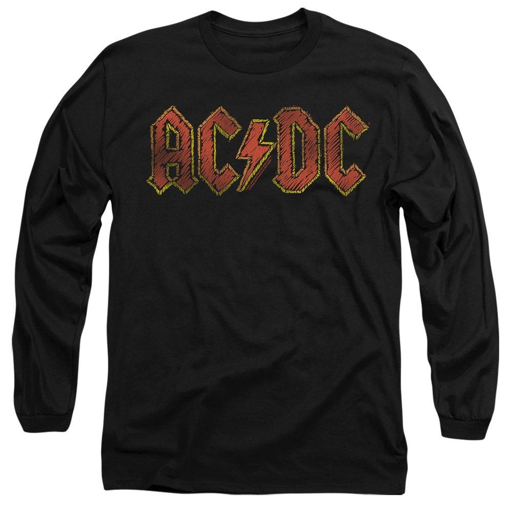Black - ACDC - ACDC Hand Drawn Logo Mens Long Sleeve T Shirt Bla - 1