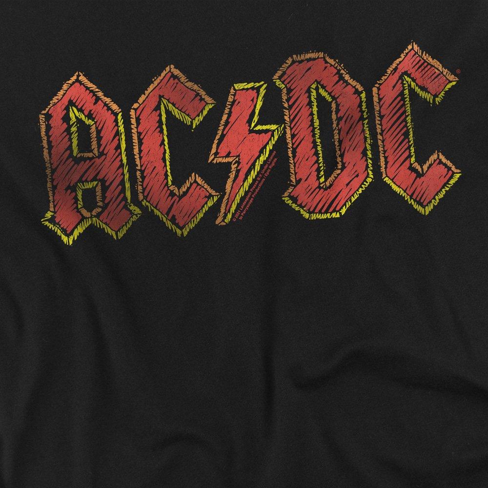 Black - ACDC - ACDC Hand Drawn Logo Mens Long Sleeve T Shirt Bla - 2