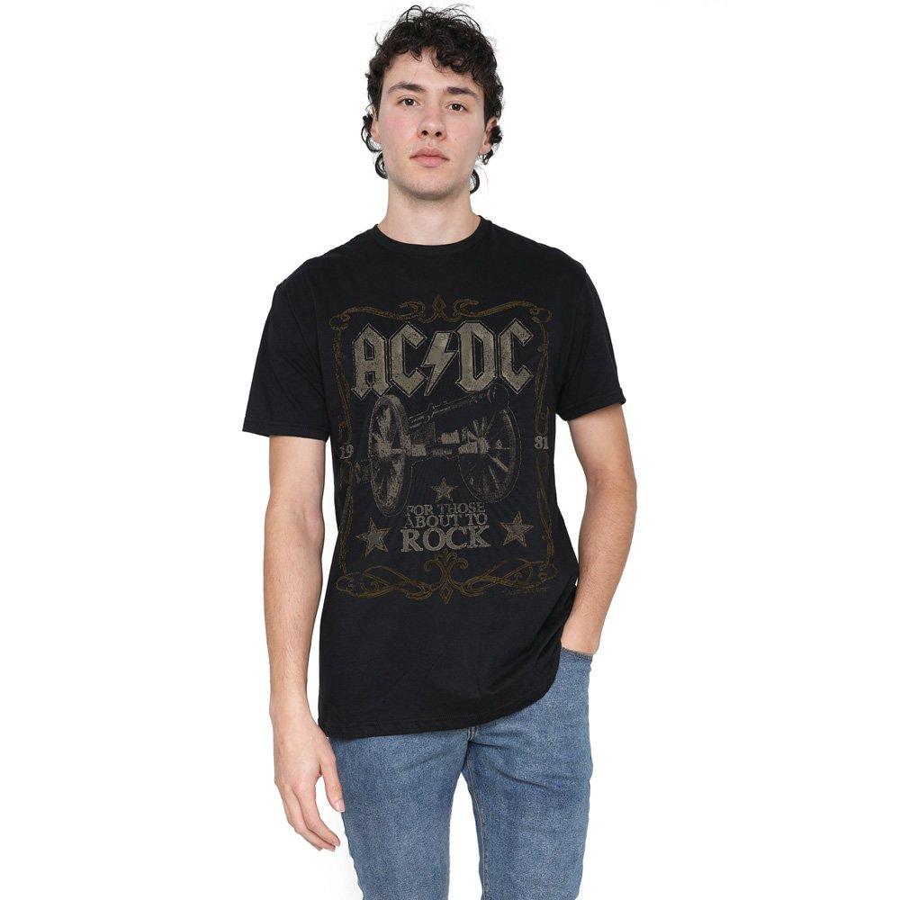 Black - ACDC - AC DC Rock Label T-Shirt Black - 1