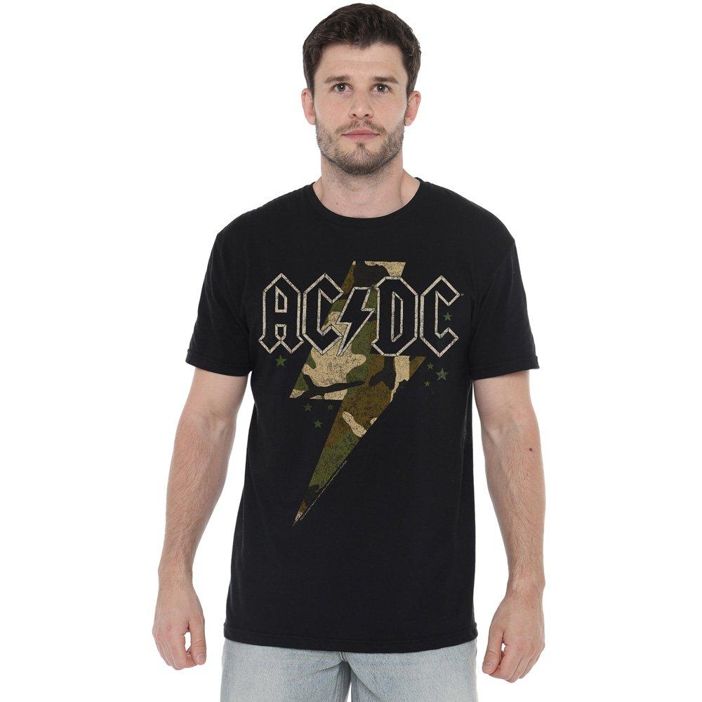 Black - ACDC - AC DC Camo Bolt T-Shirt Black - 1