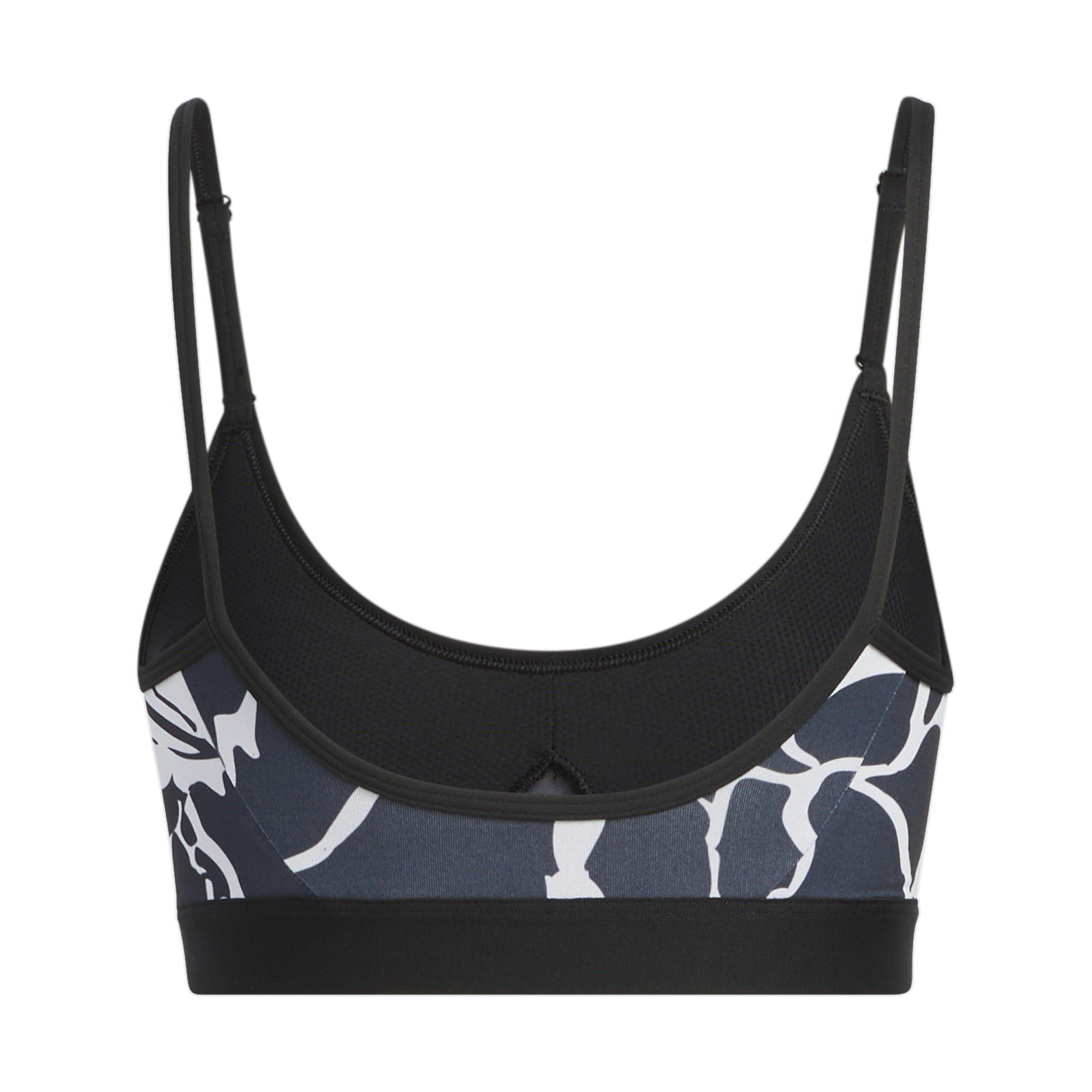 DshGry/Black - adidas - Flower Print Low Impact Sports Bra Womens - 2