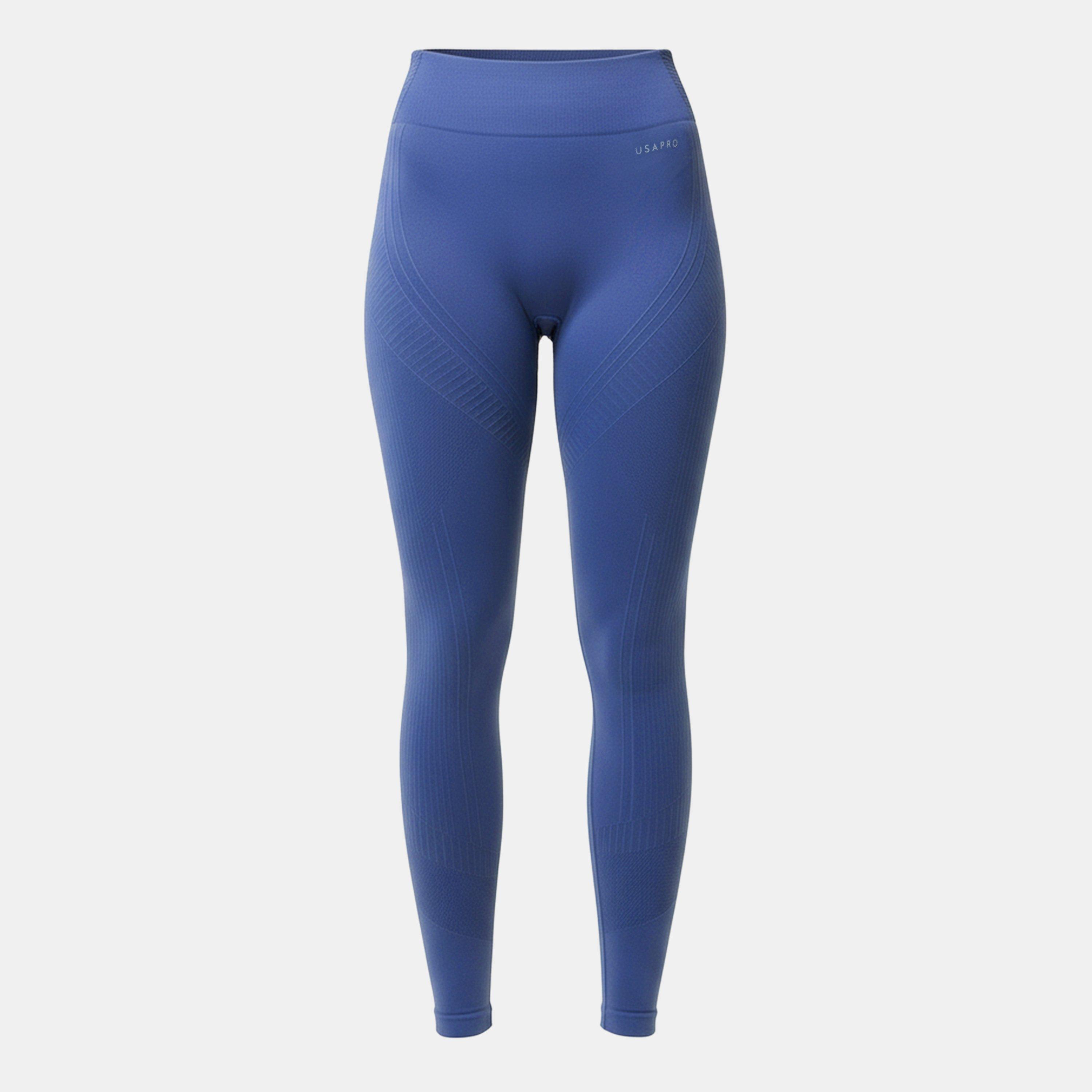 Usa Pro Women's Core High Rise Seamless Tights - Bijou Blue - 8 (36)
