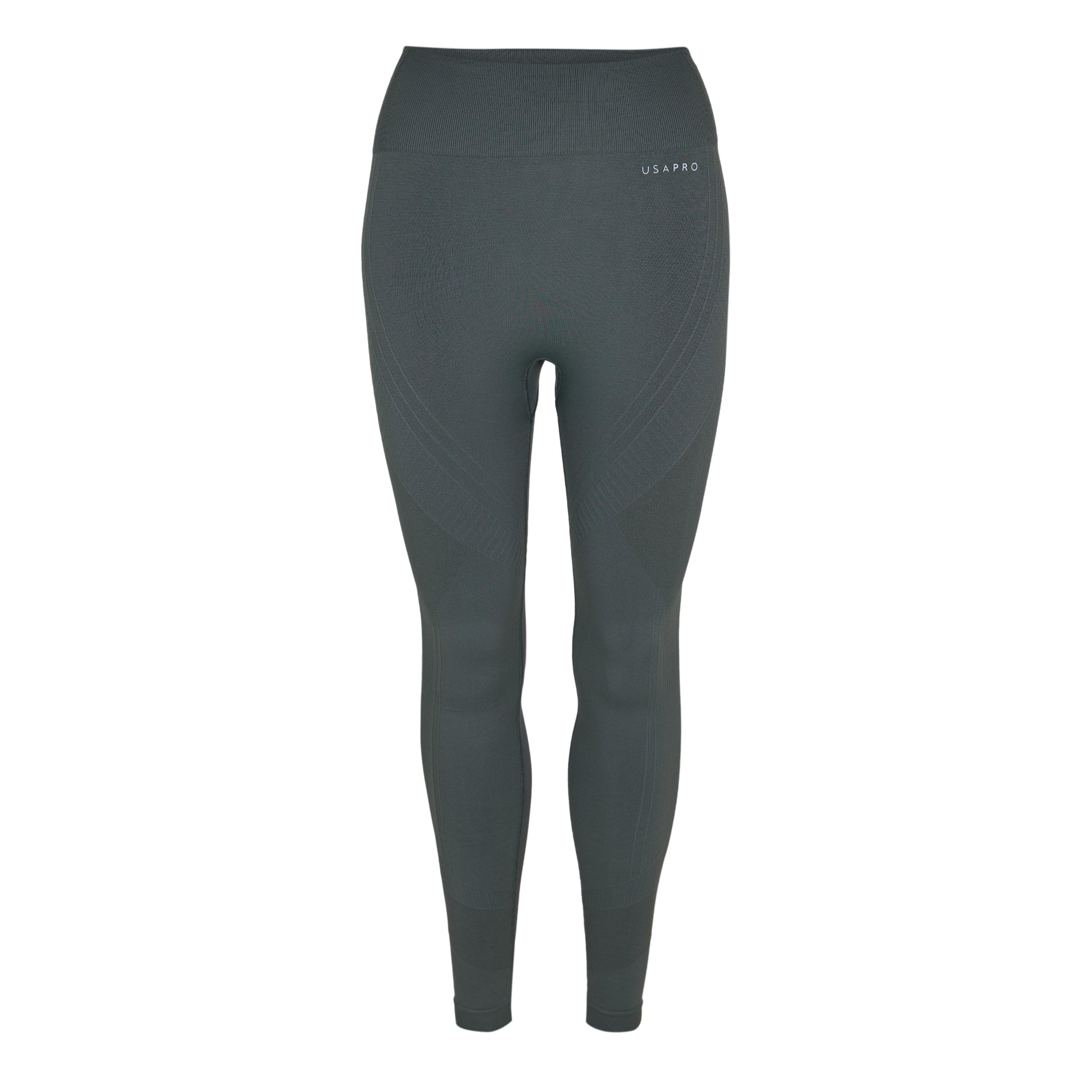 Usa Pro Women's Core High Rise Seamless Tights - Khaki - 16 (44)