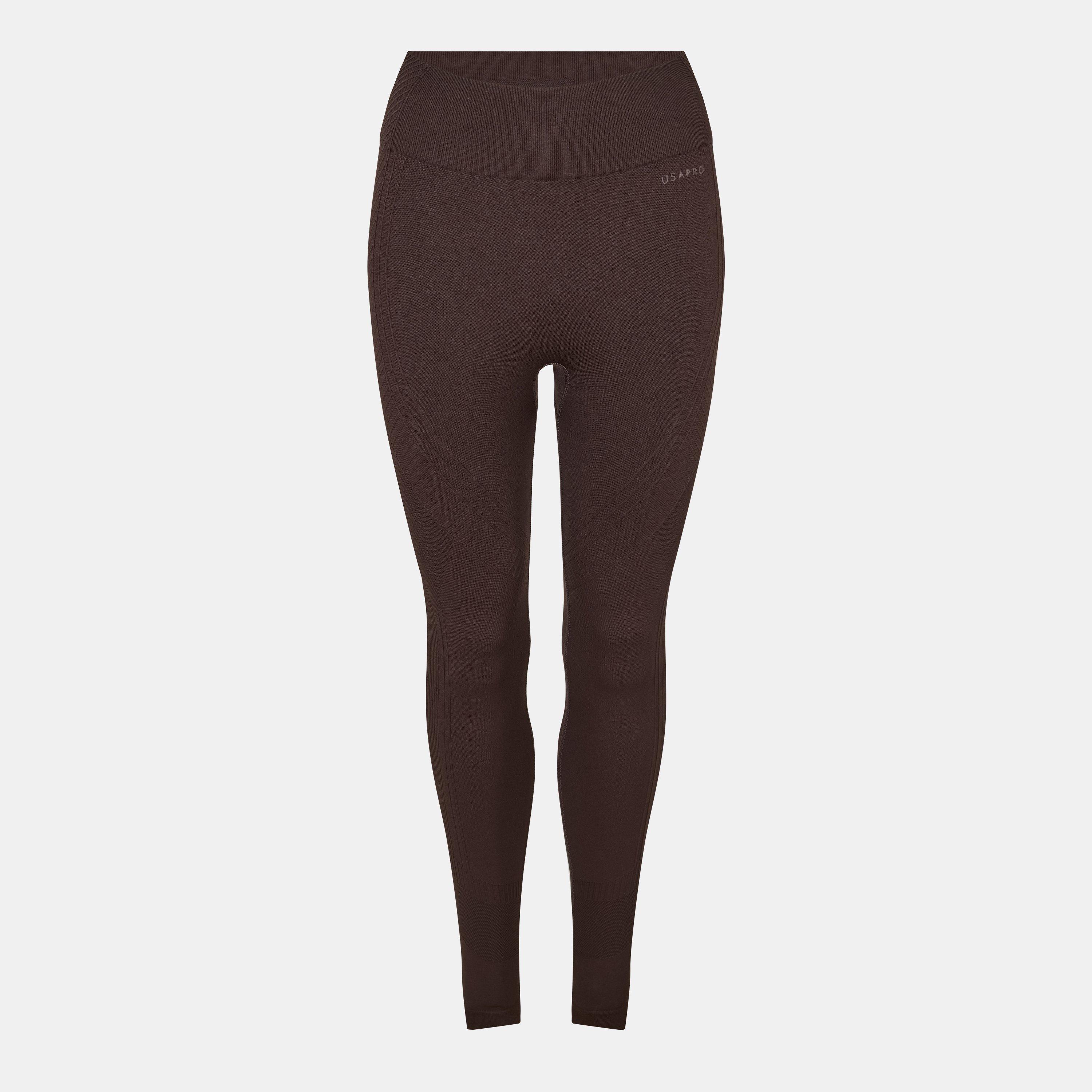 Usa Pro Women's Core High Rise Seamless Tights - Espresso - 12 (40)