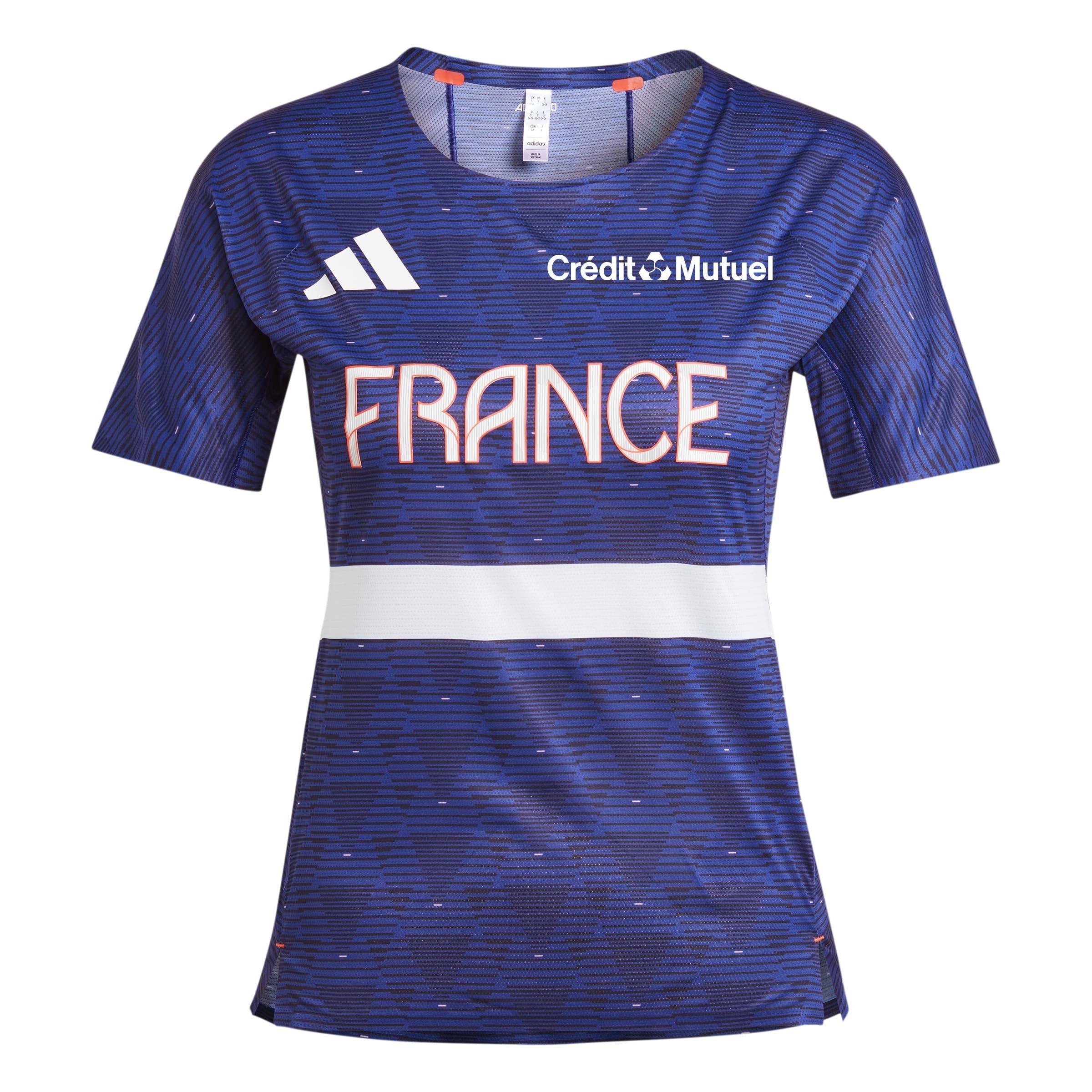Halbtransparentes Blau - adidas - Team France Athletisme T-Shirt Womens - 1
