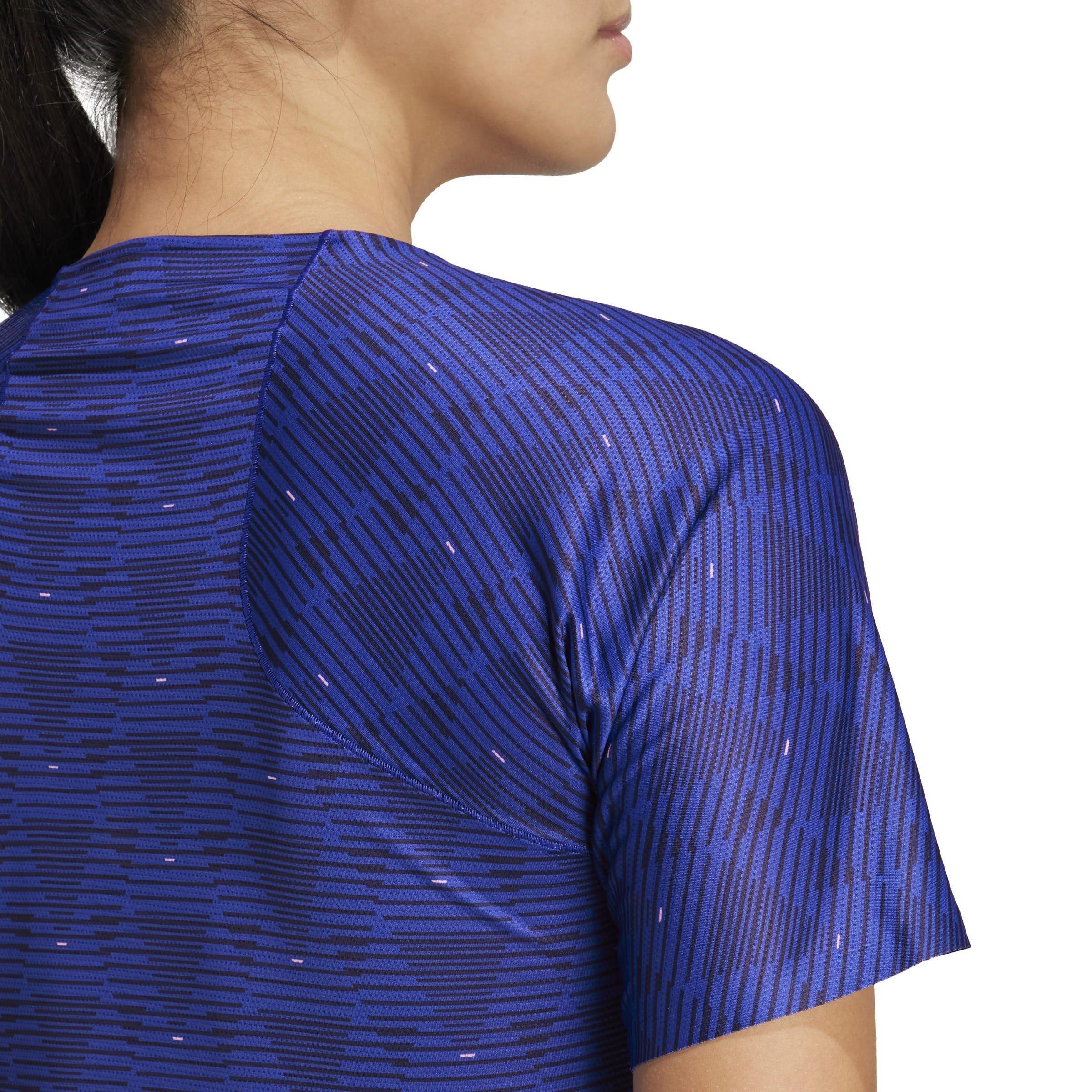 Halfdoorzichtig blauw - adidas - Team France Athletisme T-Shirt Womens - 6