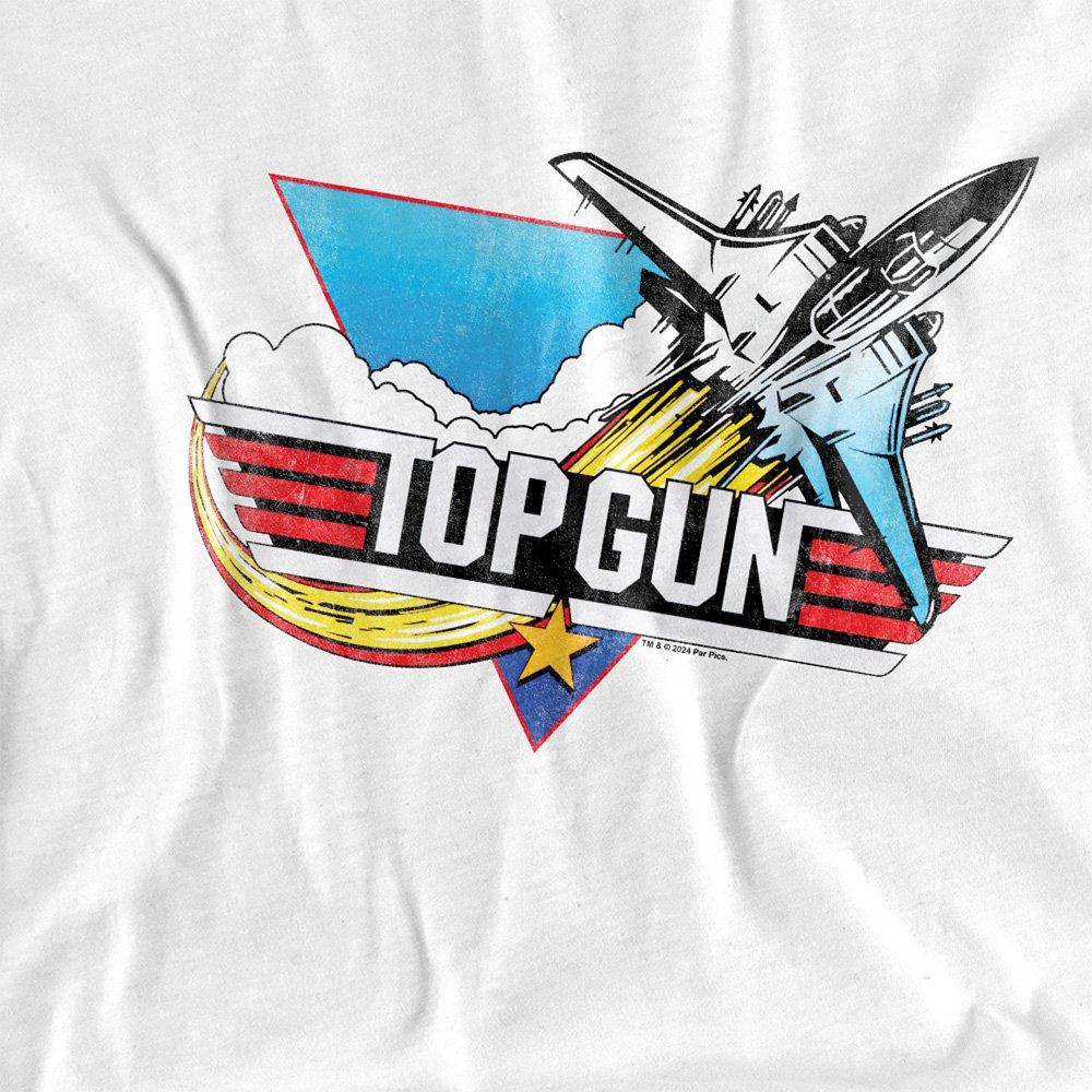 White - Top Gun - Top Gun Jet Swoop Logo Unisex Adult T Shirt White - 2