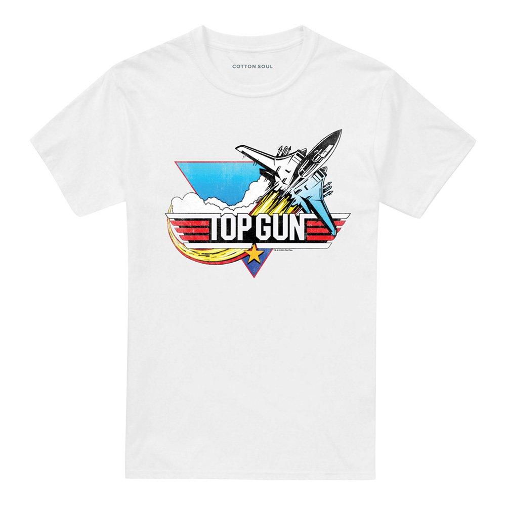White - Top Gun - Top Gun Jet Swoop Logo Unisex Adult T Shirt White - 4