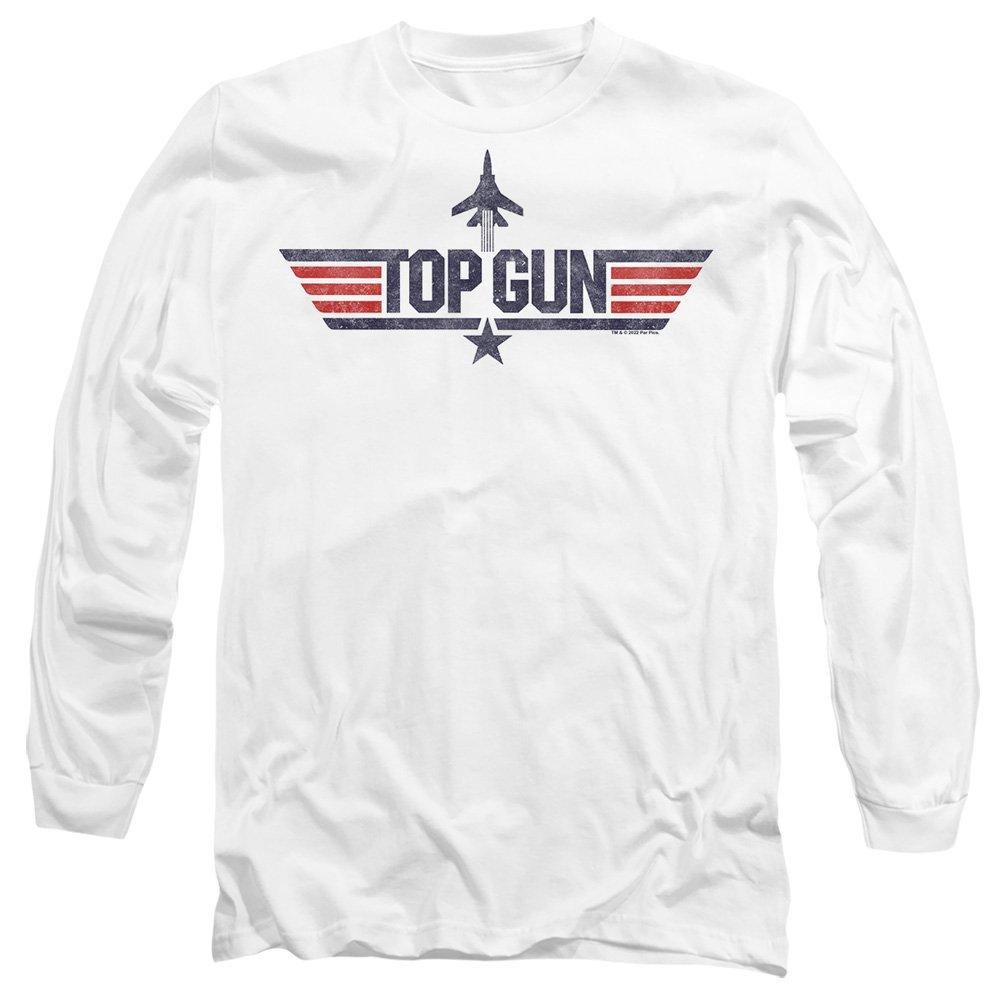 White - Top Gun - Paramount - Top Gun Logo White Long Sleeve T-Shirt - 1