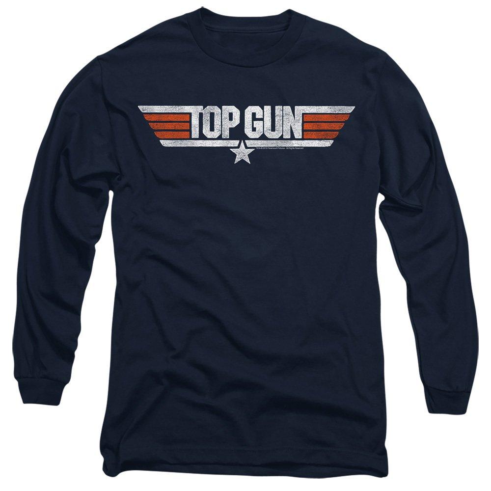 Navy - Top Gun - Top Gun Distressed Logo Long Sleeve T-Shirt Navy - 1