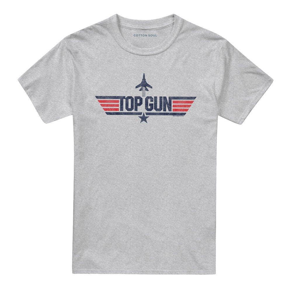 Grey - Top Gun - Paramount Top Gun Logo Grey T-Shirt Athletic Hea - 4