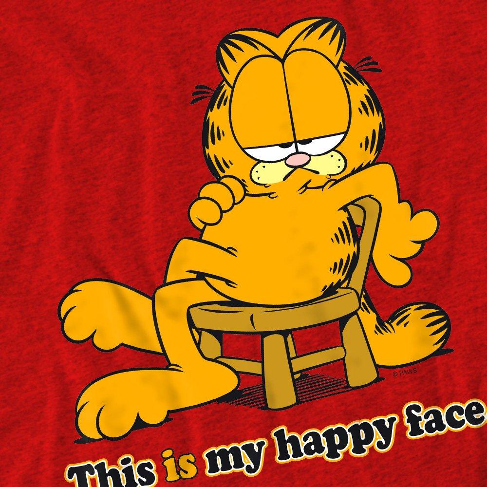 Red - Garfield - Garfield Happy Face Adult Heather Red - 2