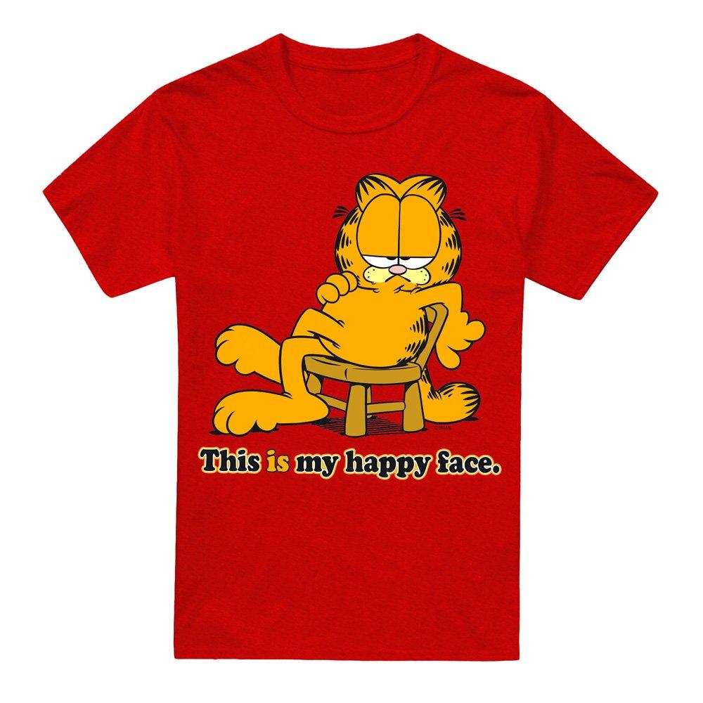 Red - Garfield - Garfield Happy Face Adult Heather Red - 4