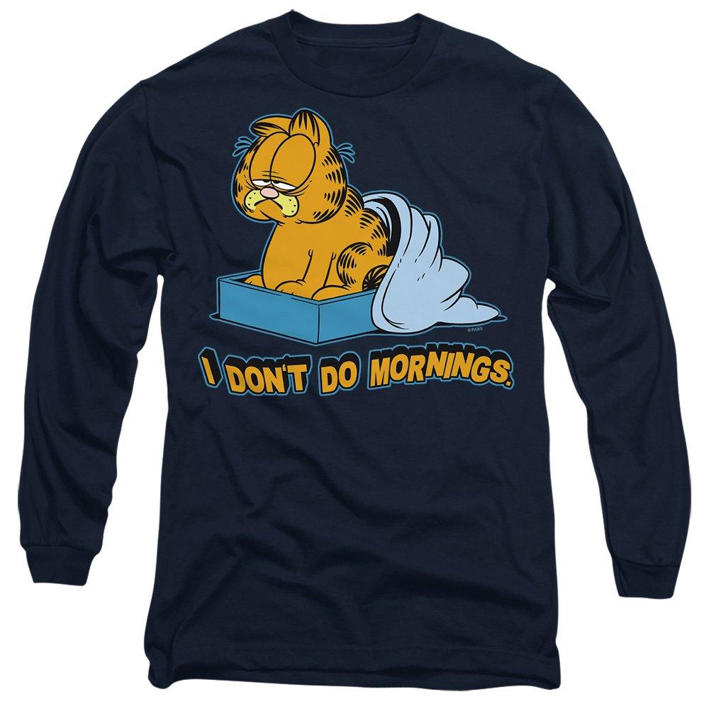 Navy - Garfield - Garfield I Dont Do Mornings Long Sleeve T-Shirt N - 1