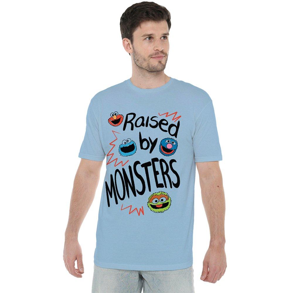 Light Blue - Sesame Street - Sesame Street Raised By Monsters T Shirt Light Bl - 1
