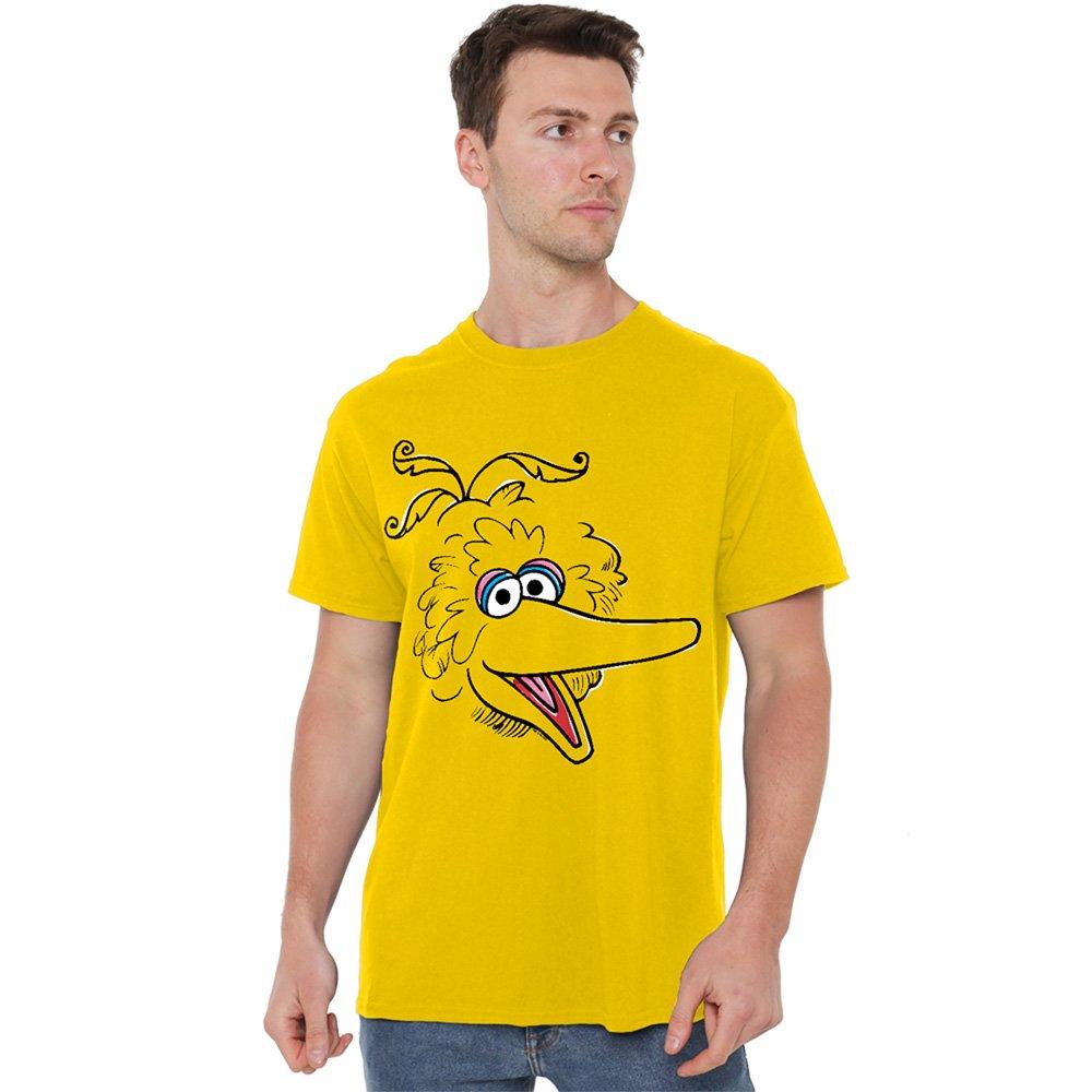 Yellow - Sesame Street - Sesame Street Big Bird Retro Sketch Face T Shirt - 1