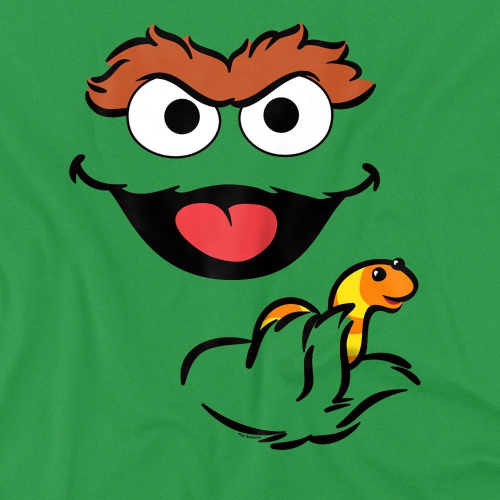 Green - Sesame Street - Sesame Street Oscar The Grouch Holding Slimey T Sh - 2