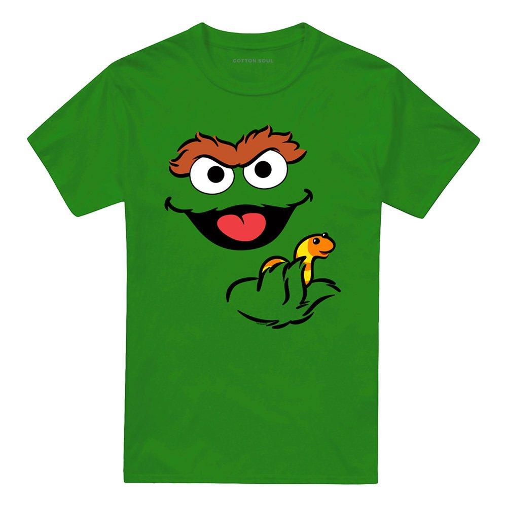 Green - Sesame Street - Sesame Street Oscar The Grouch Holding Slimey T Sh - 4