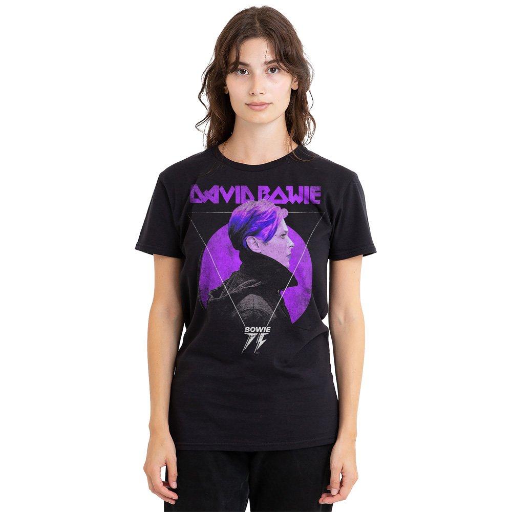 David Bowie David Bowie Side Profile 75 Logo T-Shirt Black