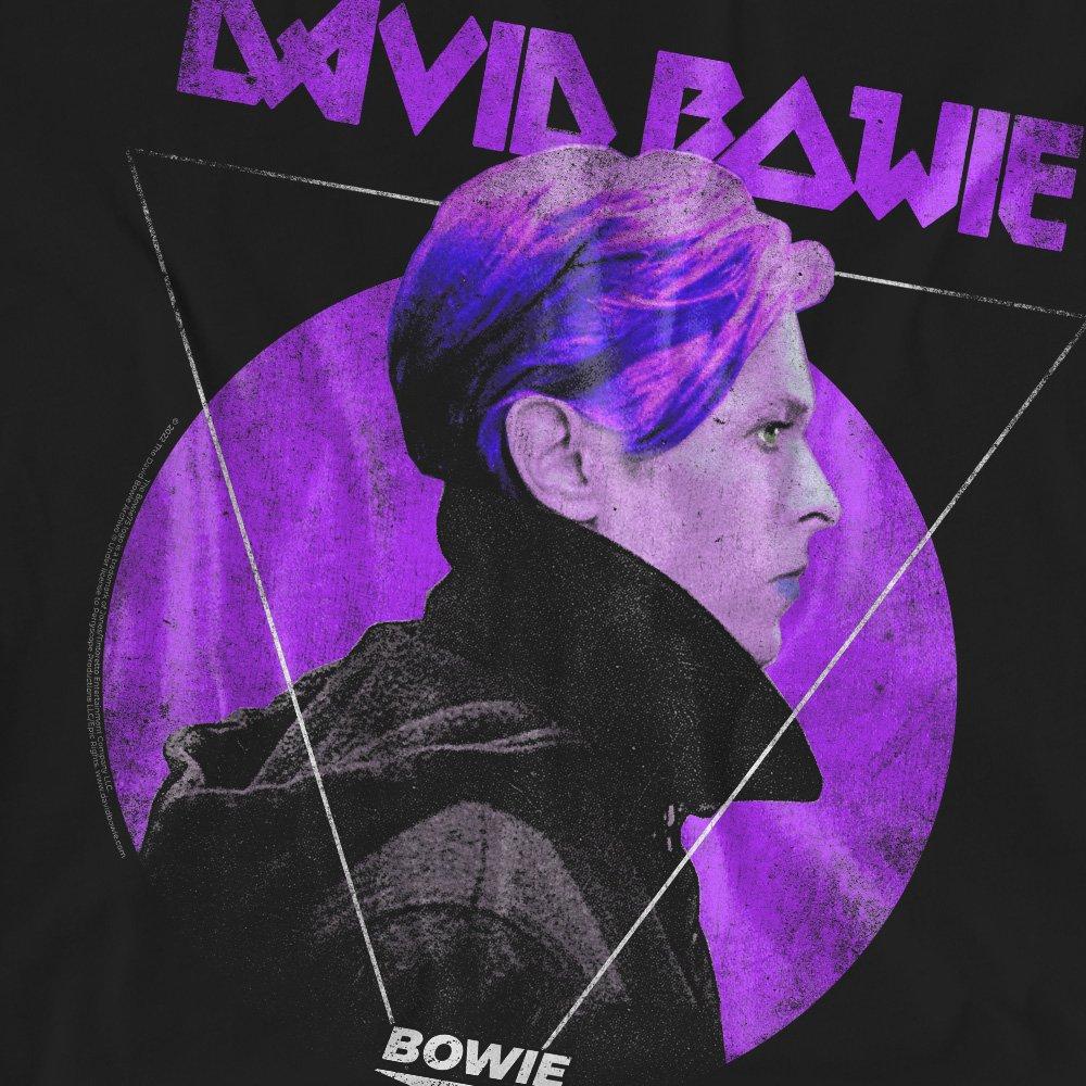 Black - David Bowie - David Bowie Side Profile 75 Logo T-Shirt Black - 2