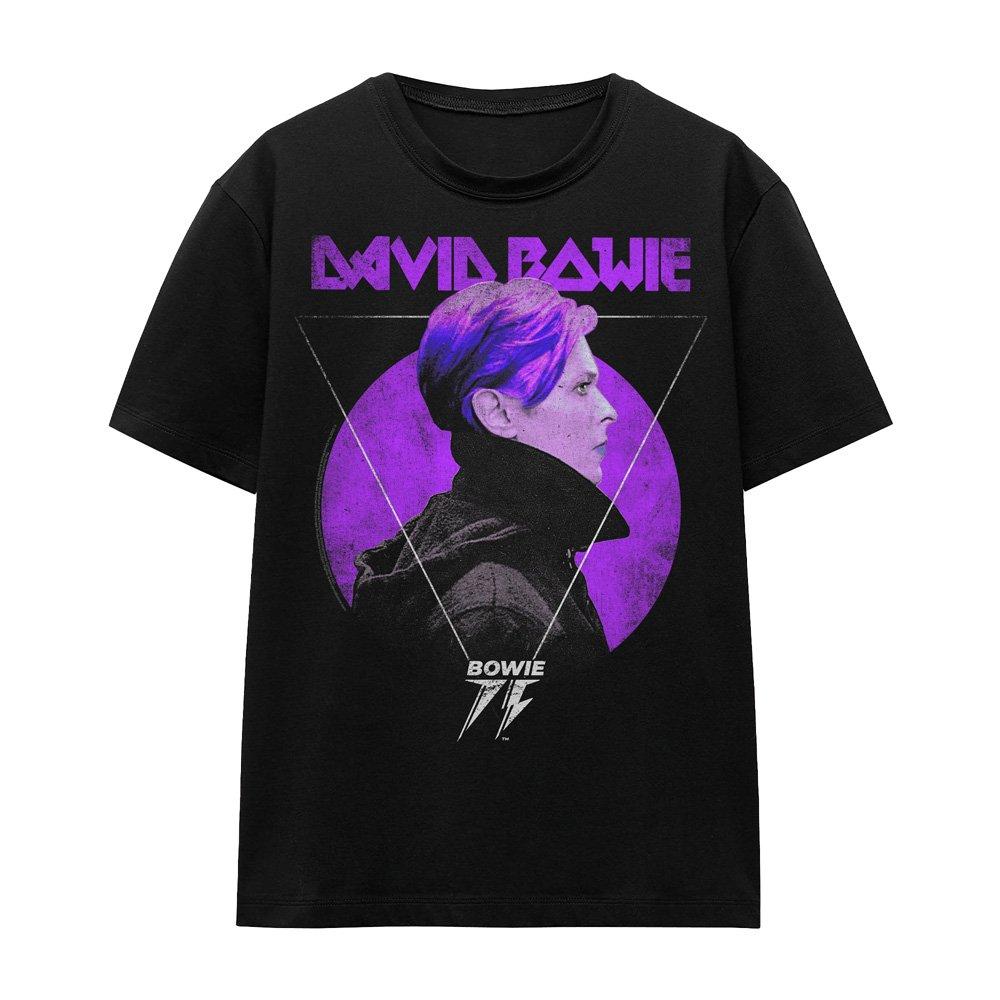 Black - David Bowie - David Bowie Side Profile 75 Logo T-Shirt Black - 4