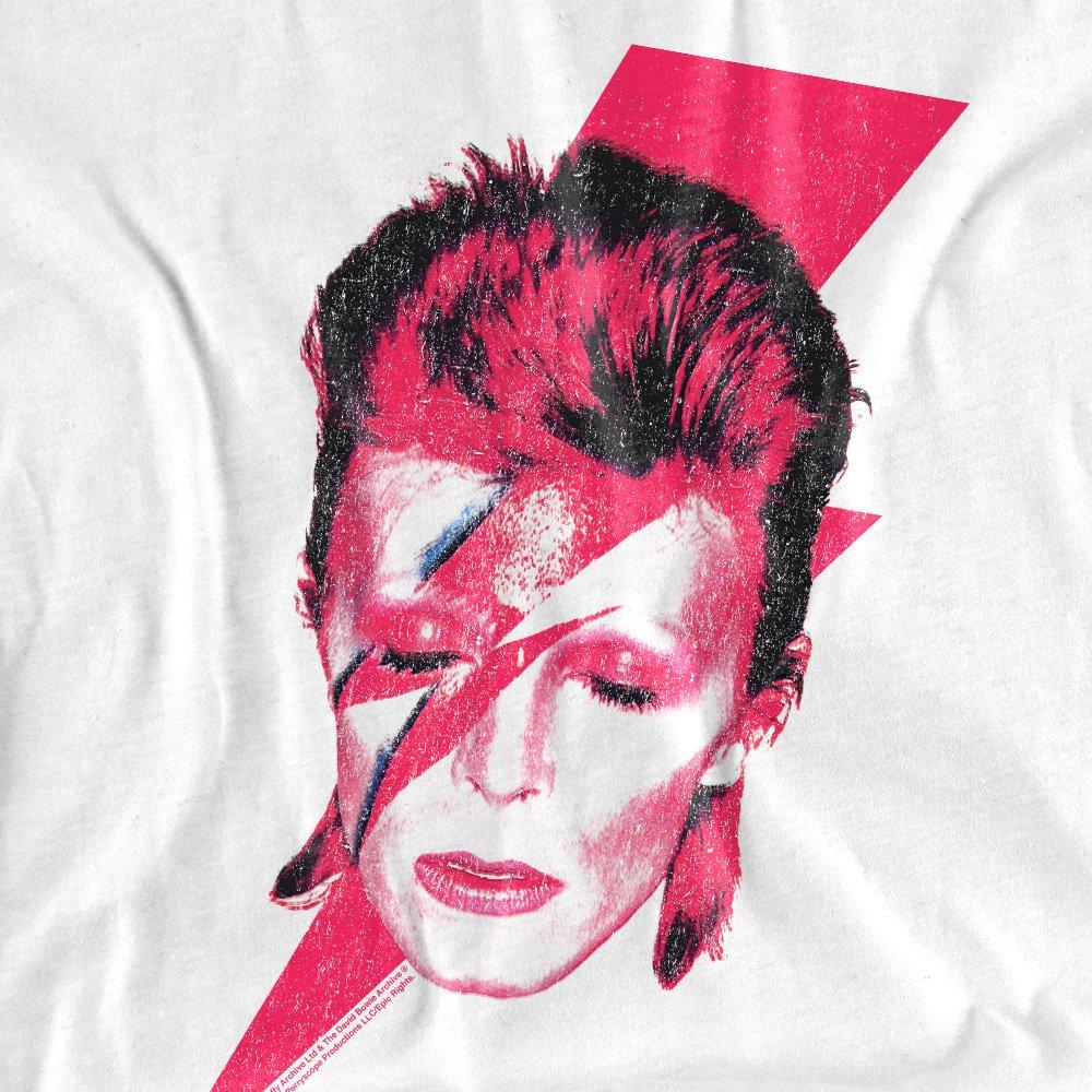 White - David Bowie - Sticker & Shirt David Bowie Aladdin Sane Ladies T - 2