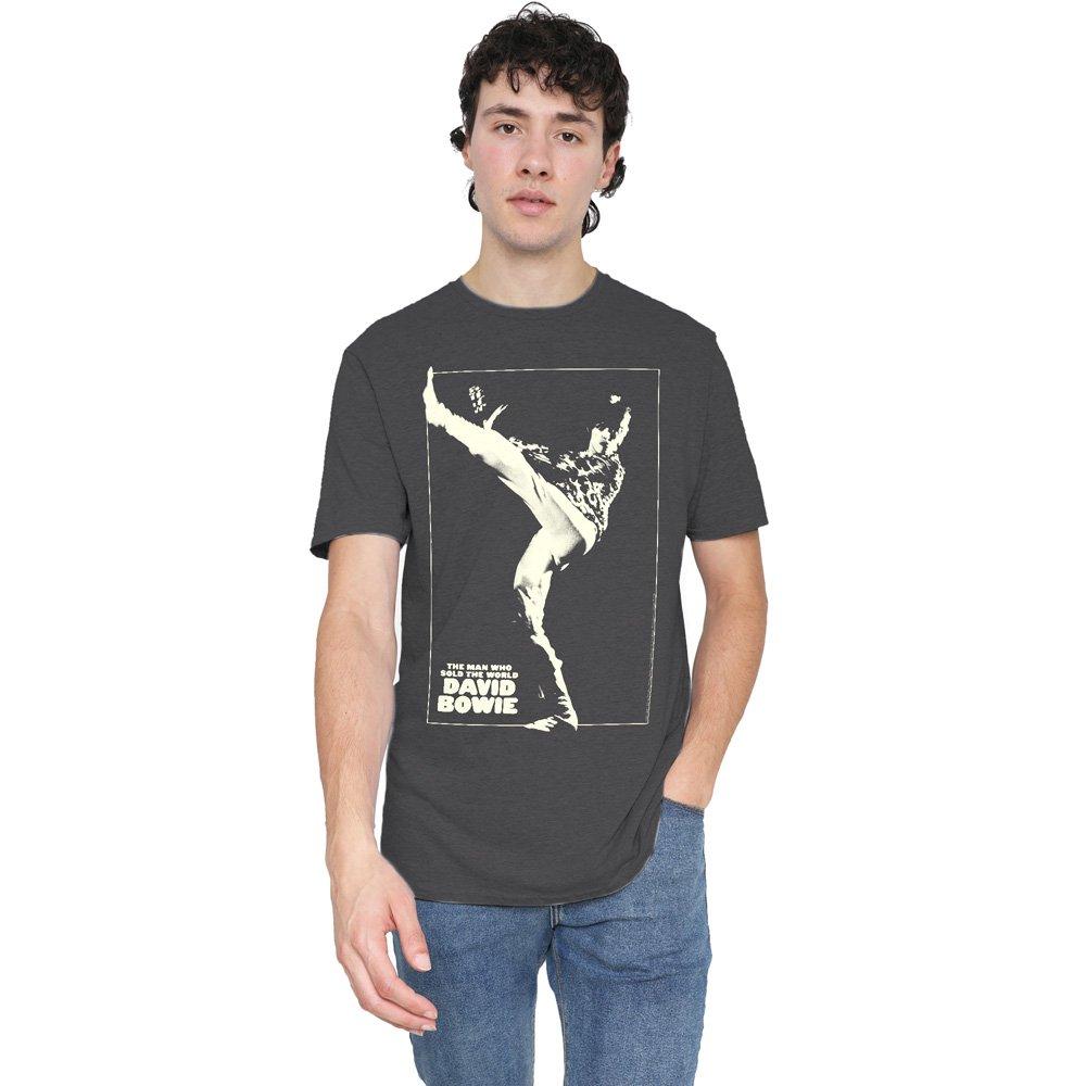David Bowie Men's The Man Cover T-Shirt Charcoal - L