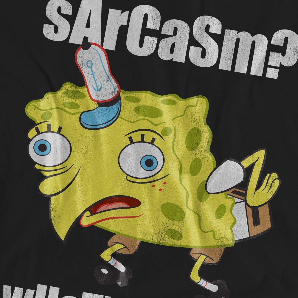Black - Spongebob - Spongebob SarcaSmall Meme T-Shirt Black - 2