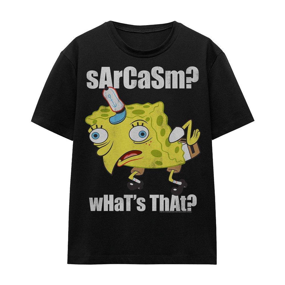 Black - Spongebob - Spongebob SarcaSmall Meme T-Shirt Black - 4