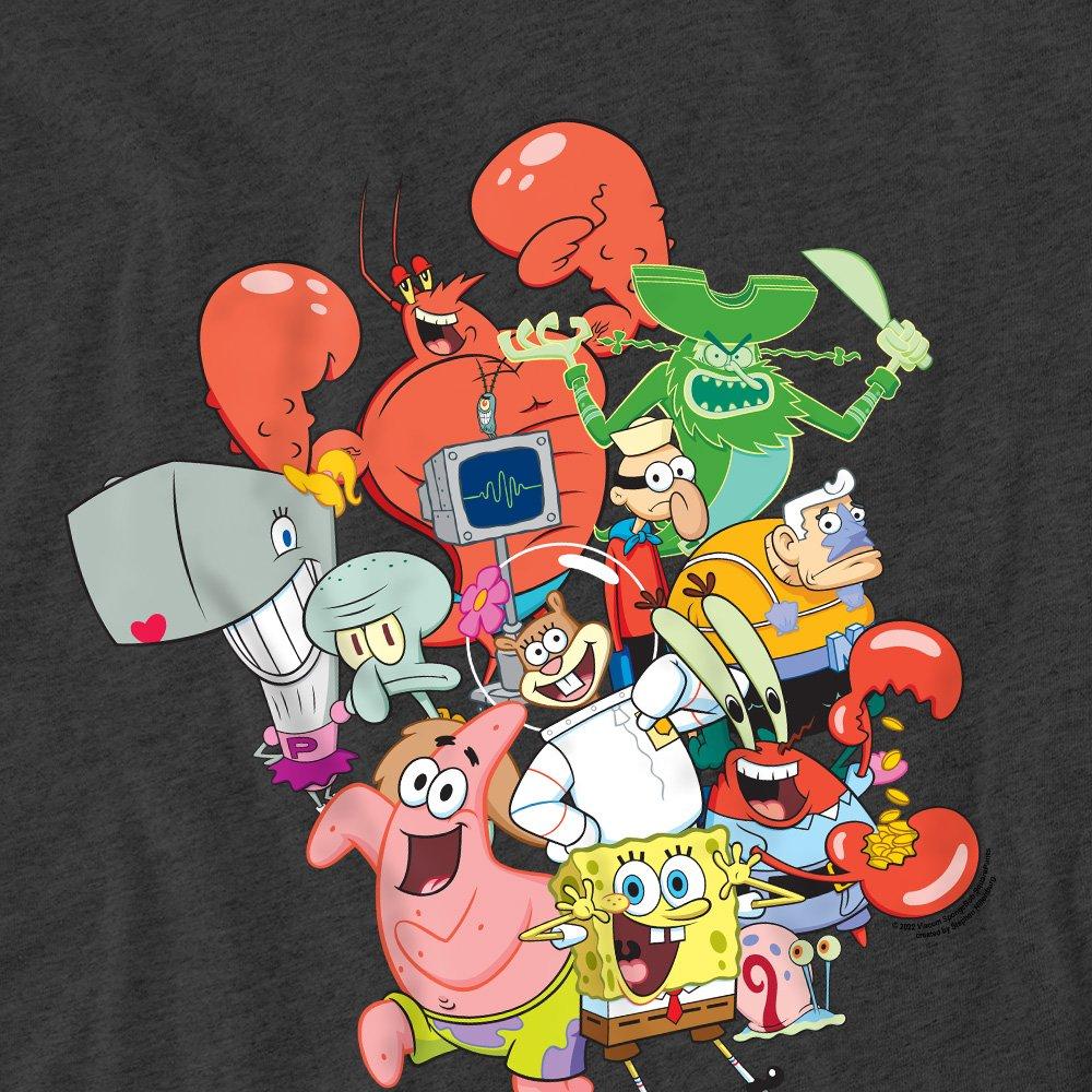 Charcoal - Spongebob - Spongebob The Whole GangT Shirt Charcoal - 2